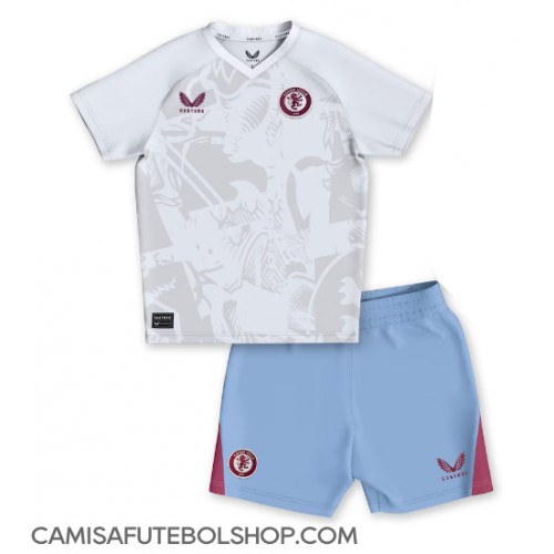 Camisa de time de futebol Aston Villa Replicas 2º Equipamento Infantil 2023-24 Manga Curta (+ Calças curtas)